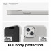 Elago Glide Case - удароустойчив силиконов (TPU) калъф за iPhone 13 (сив-бял) 4
