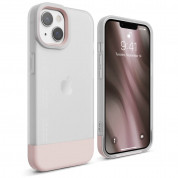 Elago Glide Case - удароустойчив силиконов (TPU) калъф за iPhone 13 (мат-розов)