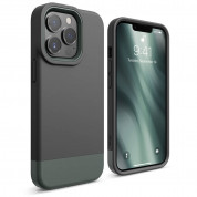 Elago Glide Case - удароустойчив силиконов (TPU) калъф за iPhone 13 Pro (тъмносив-зелен)