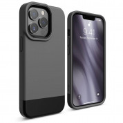 Elago Glide Case - удароустойчив силиконов (TPU) калъф за iPhone 13 Pro (тъмносив-черен)