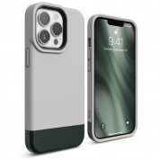Elago Glide Case - удароустойчив силиконов (TPU) калъф за iPhone 13 Pro (сив-зелен)