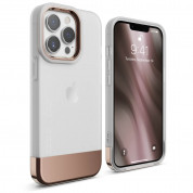 Elago Glide Case - удароустойчив силиконов (TPU) калъф за iPhone 13 Pro (мат-розово злато)