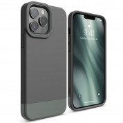 Elago Glide Case - удароустойчив силиконов (TPU) калъф за iPhone 13 Pro Max (тъмносив-зелен)