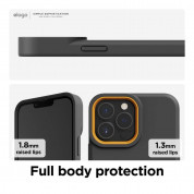 Elago Glide Case - удароустойчив силиконов (TPU) калъф за iPhone 13 Pro Max (тъмносив-жълт) 3