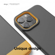 Elago Glide Case - удароустойчив силиконов (TPU) калъф за iPhone 13 Pro Max (тъмносив-жълт) 2