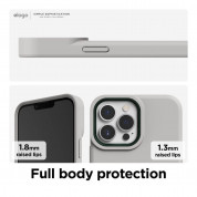 Elago Glide Case - удароустойчив силиконов (TPU) калъф за iPhone 13 Pro Max (сив-зелен) 3
