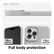 Elago Glide Case - удароустойчив силиконов (TPU) калъф за iPhone 13 Pro Max (сив-бял) 3