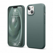 Elago Soft Silicone Case - силиконов (TPU) калъф за iPhone 13 (тъмнозелен)