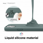 Elago Soft Silicone Case - силиконов (TPU) калъф за iPhone 13, iPhone 14 (тъмнозелен) 2