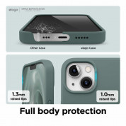 Elago Soft Silicone Case - силиконов (TPU) калъф за iPhone 13, iPhone 14 (тъмнозелен) 4