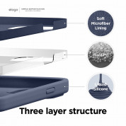 Elago Soft Silicone Case - силиконов (TPU) калъф за iPhone 13 Pro (тъмносин) 3