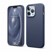 Elago Soft Silicone Case - силиконов (TPU) калъф за iPhone 13 Pro (тъмносин)