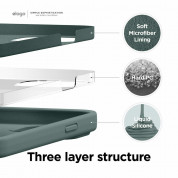 Elago Soft Silicone Case - силиконов (TPU) калъф за iPhone 13 Pro (тъмнозелен) 3