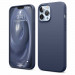 Elago Soft Silicone Case - силиконов (TPU) калъф за iPhone 13 Pro Max (тъмносин) 1