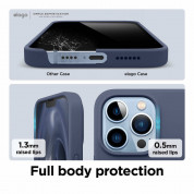 Elago Soft Silicone Case - силиконов (TPU) калъф за iPhone 13 Pro Max (тъмносин) 4