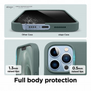 Elago Soft Silicone Case - силиконов (TPU) калъф за iPhone 13 Pro Max (тъмнозелен) 4