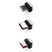 Baseus Zinc Magnetic 3-in-1 Retractable USB-C Cable PD 20W (CAMLC-01) - универсален USB-C кабел с магнитни Lightning, microUSB и USB-C конектори (100 см) (черен) 11