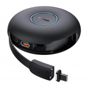 Baseus Zinc Magnetic 3-in-1 Retractable USB-C Cable PD 20W (CAMLC-01) - универсален USB-C кабел с магнитни Lightning, microUSB и USB-C конектори (100 см) (черен) 1