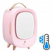 Baseus Mini Beauty Cosmetics Fridge With Mirror 220V (CRBX01-A04) - портативен мини хладилник за козметика с вградено огледало (розов)