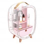 Baseus Mini Beauty Cosmetics Fridge With Mirror 220V (CRBX01-A04) - портативен мини хладилник за козметика с вградено огледало (розов) 6