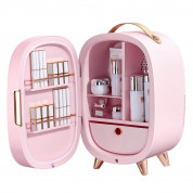 Baseus Mini Beauty Cosmetics Fridge With Mirror 220V (CRBX01-A04) - портативен мини хладилник за козметика с вградено огледало (розов) 4