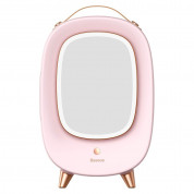 Baseus Mini Beauty Cosmetics Fridge With Mirror 220V (CRBX01-A04) - портативен мини хладилник за козметика с вградено огледало (розов) 1