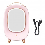 Baseus Mini Beauty Cosmetics Fridge With Mirror 220V (CRBX01-A04) - портативен мини хладилник за козметика с вградено огледало (розов) 17