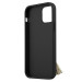Guess Saffiano Hard Case With Ring Stand - дизайнерски кожен кейс с пръстен против изпускане за iPhone 12 Pro Max (черен) 2
