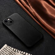 iCarer Leather Oil Wax MagSafe Case - кожен (естествена кожа) кейс с MagSafe за iPhone 13 mini (черен) 13