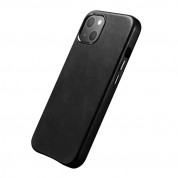 iCarer Leather Oil Wax MagSafe Case - кожен (естествена кожа) кейс с MagSafe за iPhone 13 mini (черен) 8
