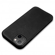 iCarer Leather Oil Wax MagSafe Case - кожен (естествена кожа) кейс с MagSafe за iPhone 13 mini (черен) 9