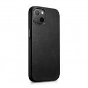 iCarer Leather Oil Wax MagSafe Case - кожен (естествена кожа) кейс с MagSafe за iPhone 13 mini (черен) 7