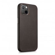 iCarer Leather Oil Wax MagSafe Case - кожен (естествена кожа) кейс с MagSafe за iPhone 13 mini (кафяв) 7