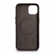 iCarer Leather Oil Wax MagSafe Case - кожен (естествена кожа) кейс с MagSafe за iPhone 13 (кафяв) 5