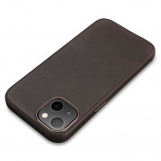iCarer Leather Oil Wax MagSafe Case - кожен (естествена кожа) кейс с MagSafe за iPhone 13 (кафяв) 9