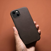iCarer Leather Oil Wax MagSafe Case - кожен (естествена кожа) кейс с MagSafe за iPhone 13 (кафяв) 10