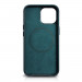iCarer Leather Oil Wax MagSafe Case - кожен (естествена кожа) кейс с MagSafe за iPhone 13 Pro (син) 6