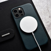 iCarer Leather Oil Wax MagSafe Case - кожен (естествена кожа) кейс с MagSafe за iPhone 13 Pro (син) 10