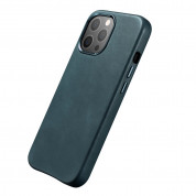 iCarer Leather Oil Wax MagSafe Case - кожен (естествена кожа) кейс с MagSafe за iPhone 13 Pro (син) 8