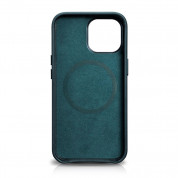 iCarer Leather Oil Wax MagSafe Case - кожен (естествена кожа) кейс с MagSafe за iPhone 13 Pro Max (син) 5