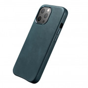 iCarer Leather Oil Wax MagSafe Case - кожен (естествена кожа) кейс с MagSafe за iPhone 13 Pro Max (син) 8