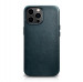 iCarer Leather Oil Wax MagSafe Case - кожен (естествена кожа) кейс с MagSafe за iPhone 13 Pro Max (син) 1