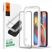 Spigen Glass.Tr Align Master Full Cover Tempered Glass - калено стъклено защитно покритие за целия дисплей на iPhone 13 Pro Max (черен-прозрачен)