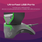 Vertux Gaming Extent Mouse Bungee With Headphone Stand And USB Hub - мултифункционална поставка за слушалки с USB изходи (черен) 1
