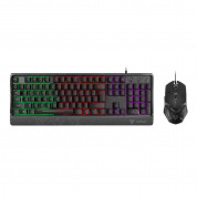 Vertux Orion Backlit Ergonomic Wired Gaming Keyboard & Mouse - комплект геймърска клавиатура с LED подсветка и мишка (за PC) (черен)