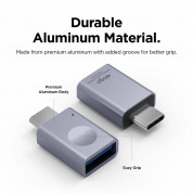 Elago LED USB-C Male to USB-A 3.0 Female Adapter - алуминиев USB адаптер за MacBook и устройства с USB-C порт (тъмносив) 5