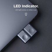 Elago LED USB-C Male to USB-A 3.0 Female Adapter - алуминиев USB адаптер за MacBook и устройства с USB-C порт (тъмносив) 4