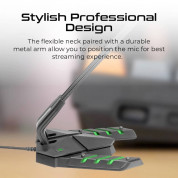Vertux Streamer-3 High Intensity Anti-Vibration Gaming Microphone - геймърски настолен USB микрофон с LED подсветка зa стрийминг (черен) 4