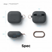 Elago AirPods 3 Silicone Hang Case - силиконов калъф с карабинер за Apple AirPods 3 (тъмносив) 7