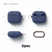 Elago AirPods 3 Silicone Hang Case - силиконов калъф с карабинер за Apple AirPods 3 (тъмносин) 7